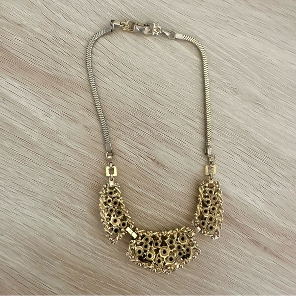 🥂SOLD🥂Vintage Crystal Barclay Signed Necklace, Gold-Tone Emerald Amber, 15” - Picture 9 of 13